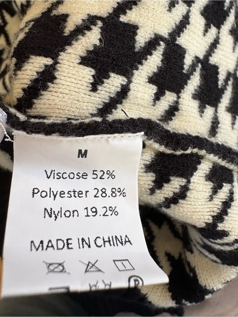 Black & White Houndstooth V-Neck Sweater Vest - Picture 7 of 7